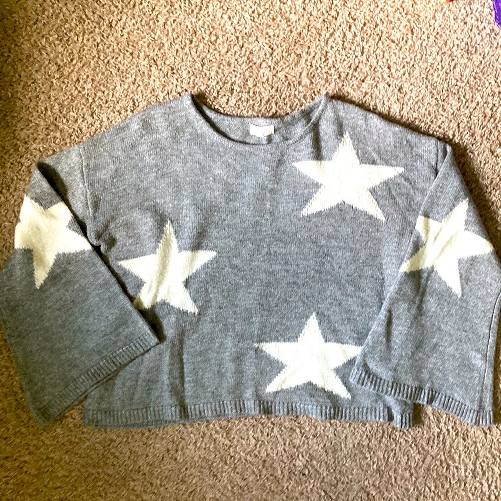 Promesa women's gray, star print, new with tags Acrylic sweater, M